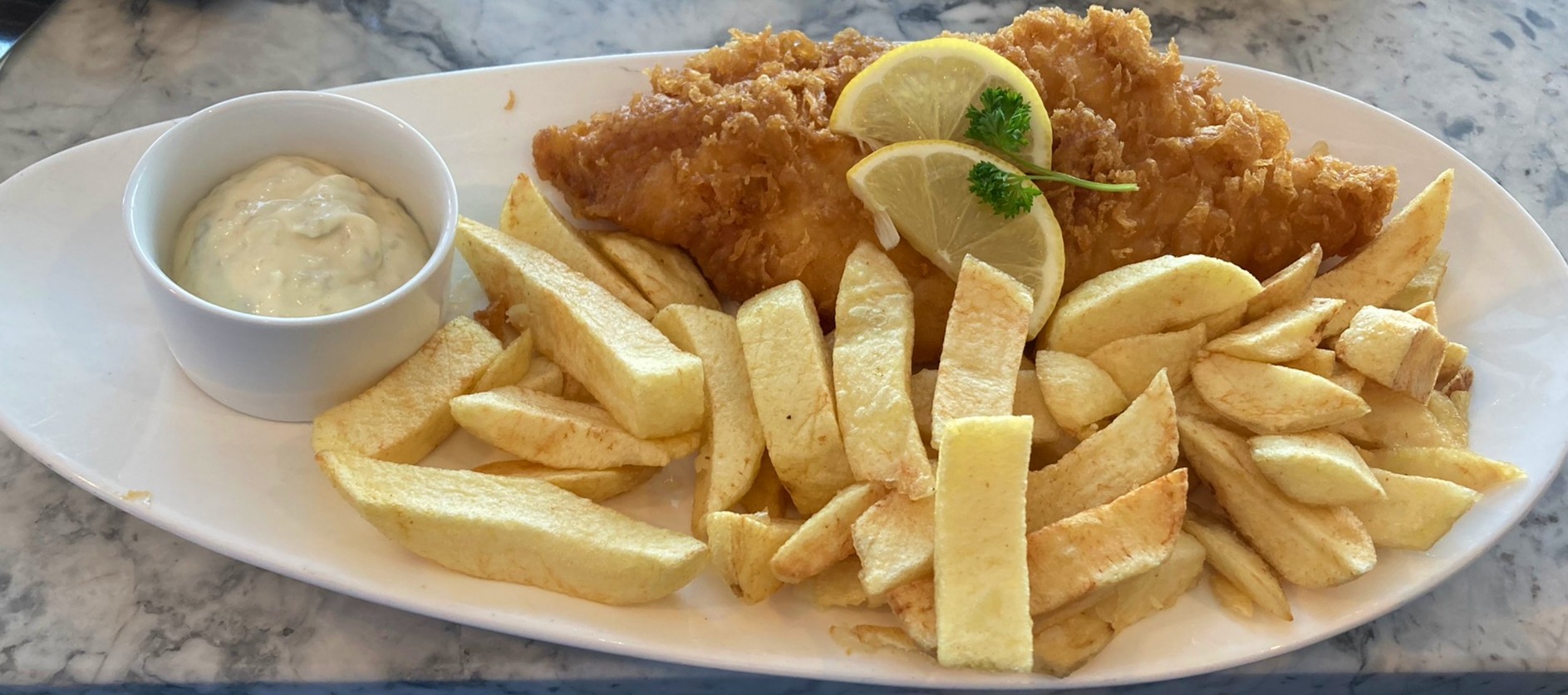 Regular fish and chips at the Seaview