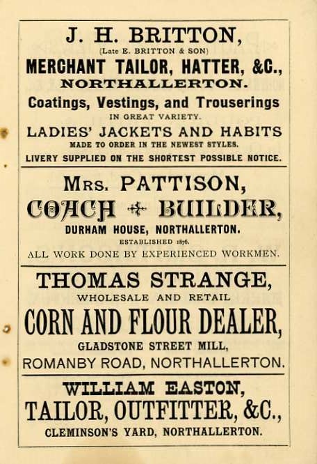 An advert for Mrs Pattisons coachworks in Durham House. Picture courtesy of Colin Narramore