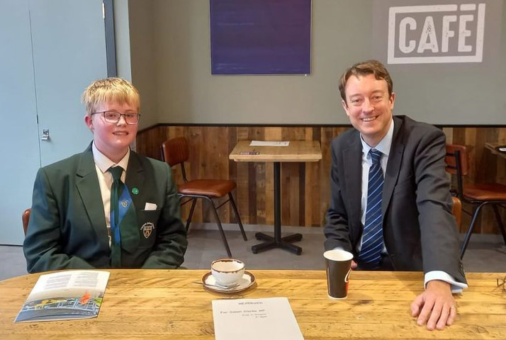 Henry Wain with Simon Clarke MP at his constituency surgery in Guisborough