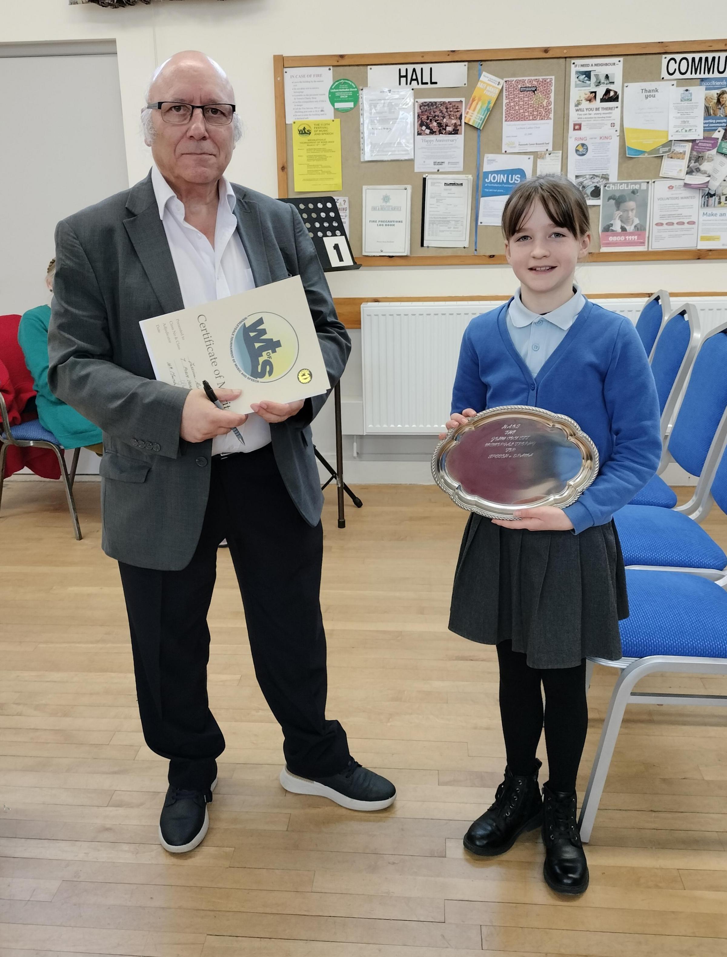 Colin Snell and Jessica Asher, with the H.A.O.S. John Cockett Memorial Trophy