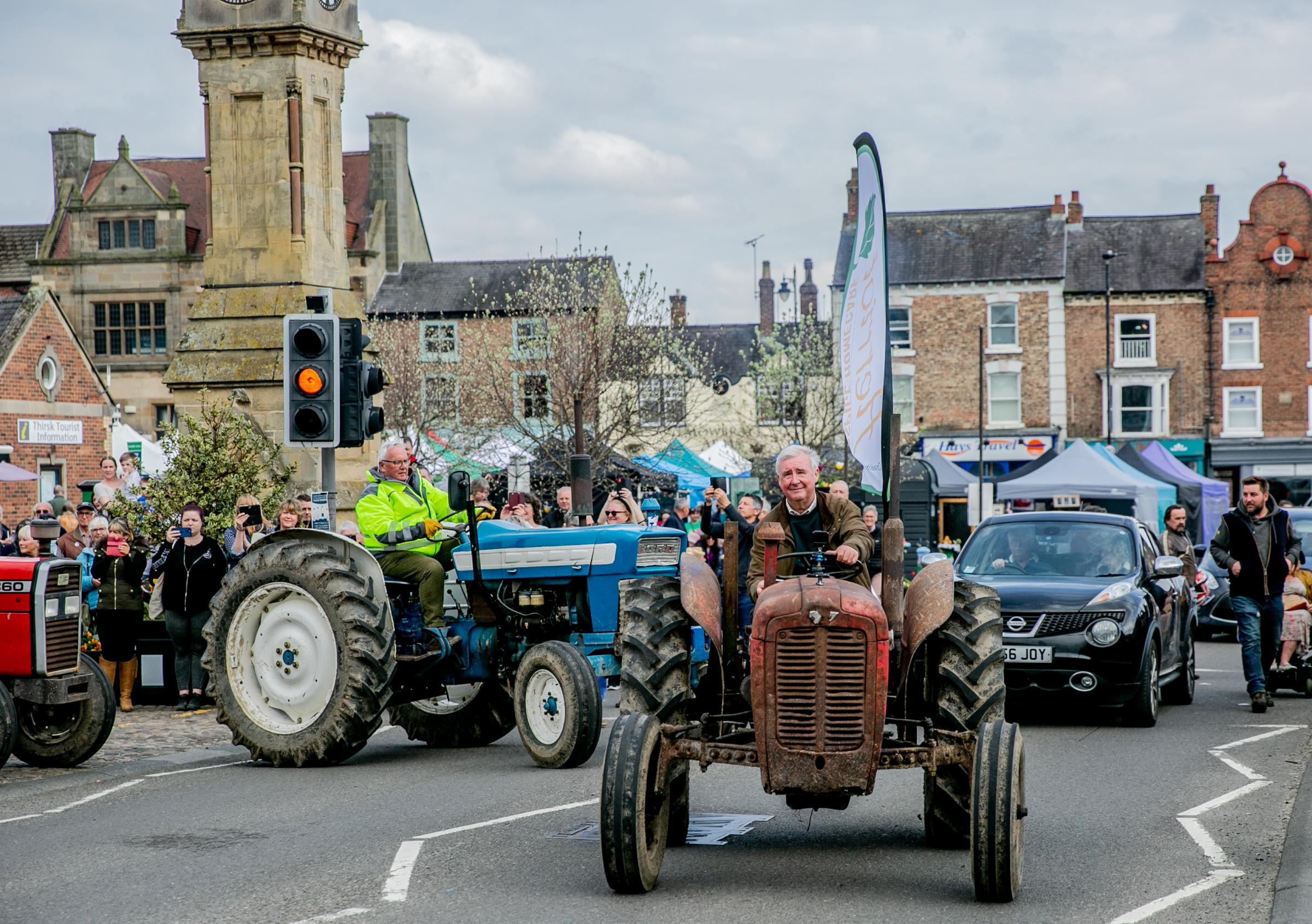 Tv Vet Peter Wright tractor run for Thirsk Hospice charity Picture: SARAH CALDECOTT