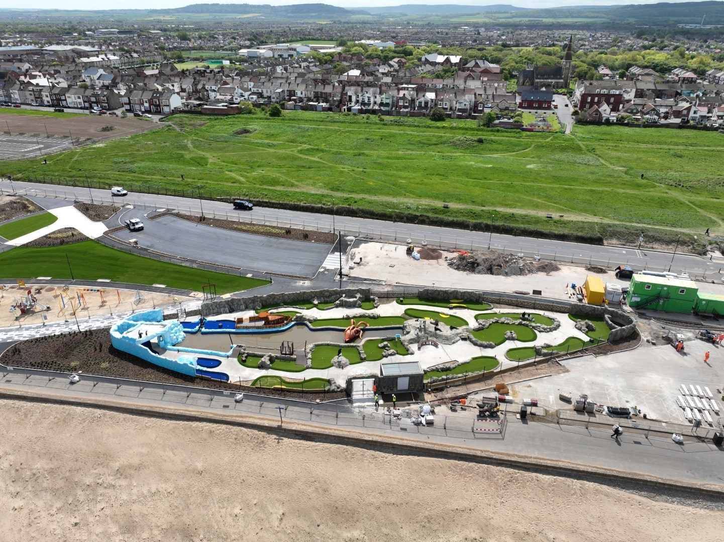 An overhead view of the new ‘Frosty Penguin’s Putting Adventure’ attraction in Coatham, Redcar, taken with a drone camera. Picture/credit: Seymour Civil Engineering/RCBC. Free for use for all LDRS partners.