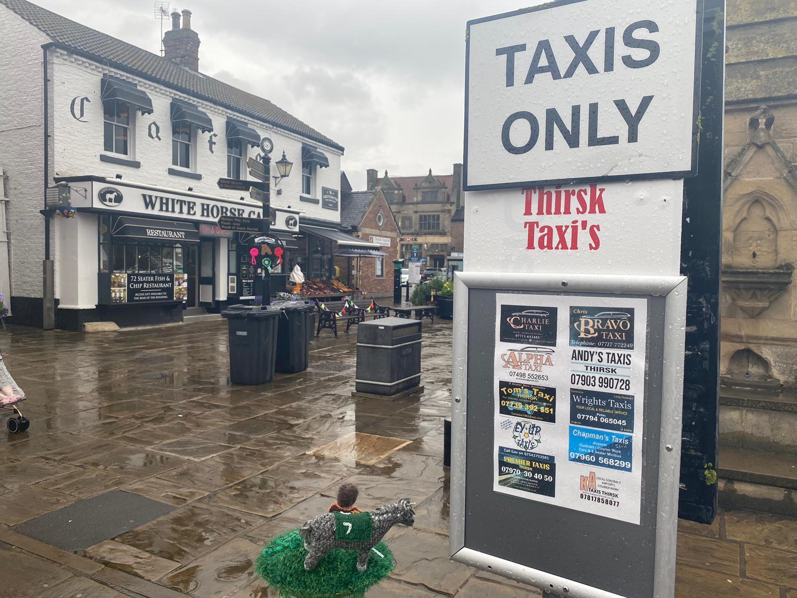 The taxi rank in Thirsk town centre 