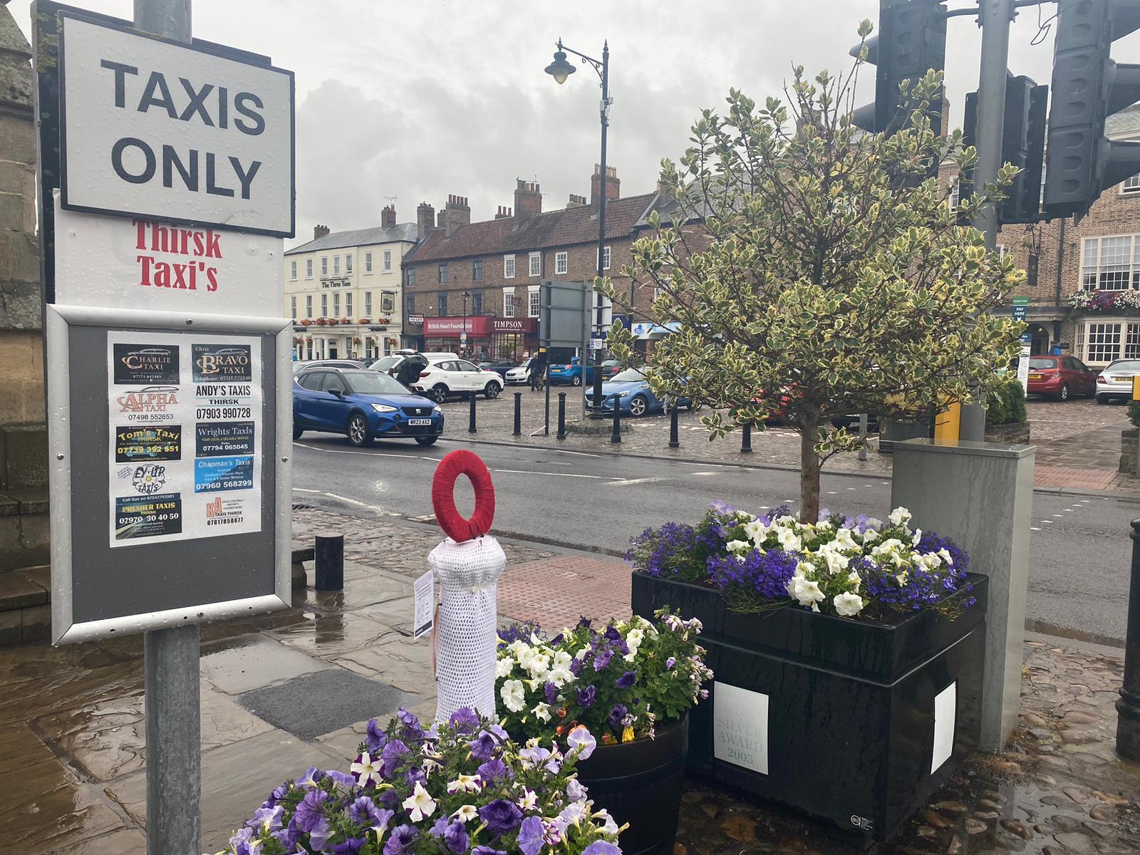 The taxi rank in Thirsk town centre 