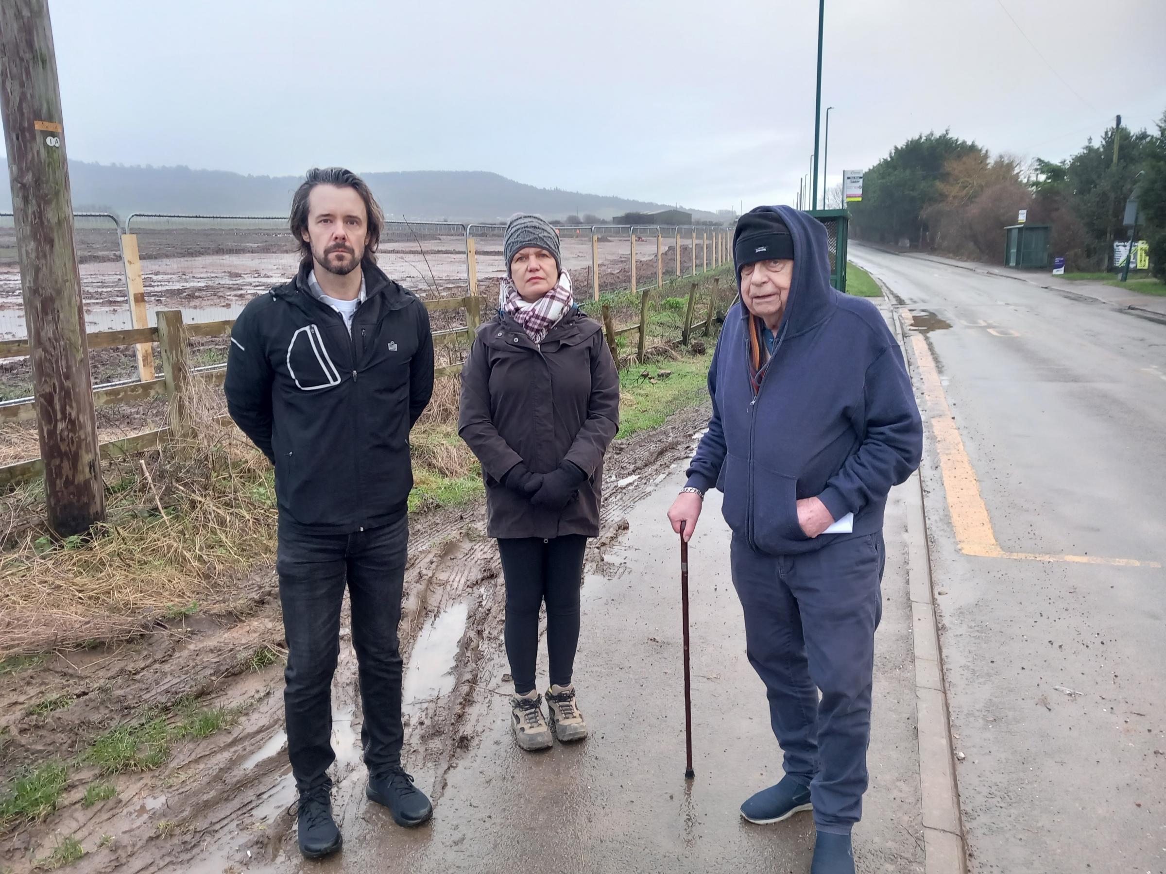 From left to right, Councillor Dr Tristan Learoyd, archaeologist Dr Kendra Quinn and Marske parish councillor Peter Finlinson at the site Picture: David Learoyd